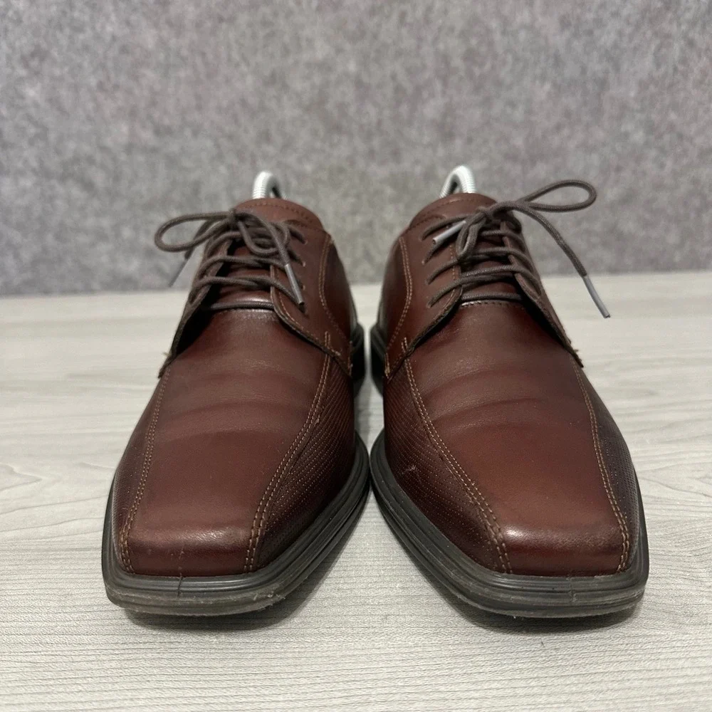 ECCO Minneapolis Perf Bike Tie Men's Size 6 Brown‎ Leather Dress Shoes